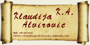 Klaudija Alvirović vizit kartica